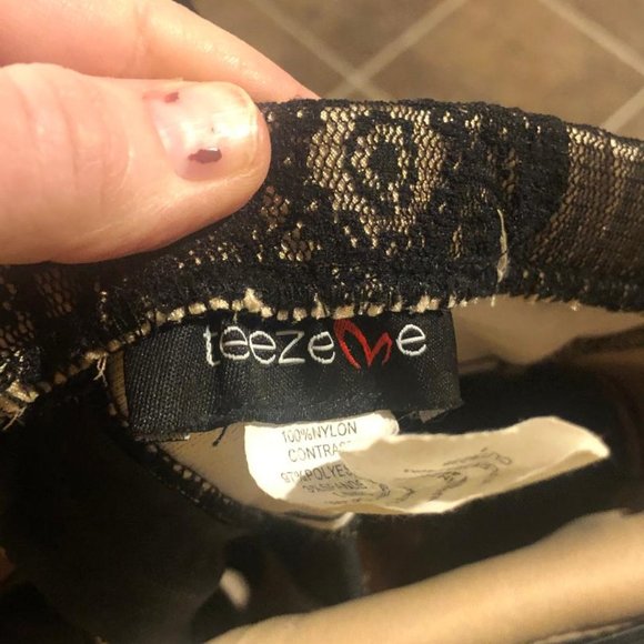 Teeze Me Juniors Black/Tan Size 1 Strapless Dress - Picture 6 of 8